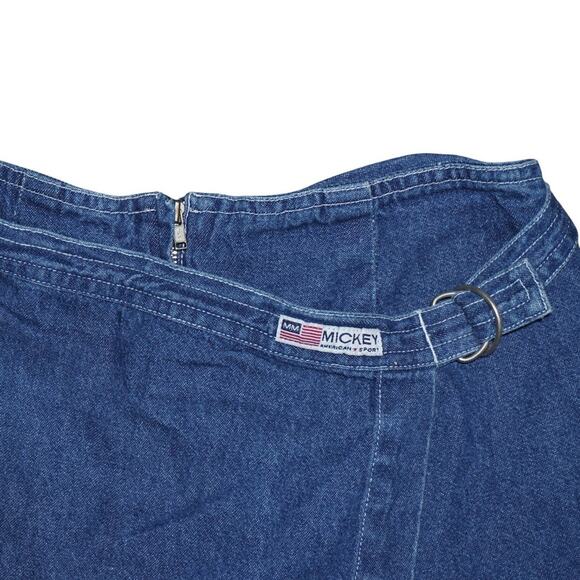 Vintage 90s Disney Store Mickey & Minnie Embroidered Denim Skort – Women’s Small - Picture 7 of 10